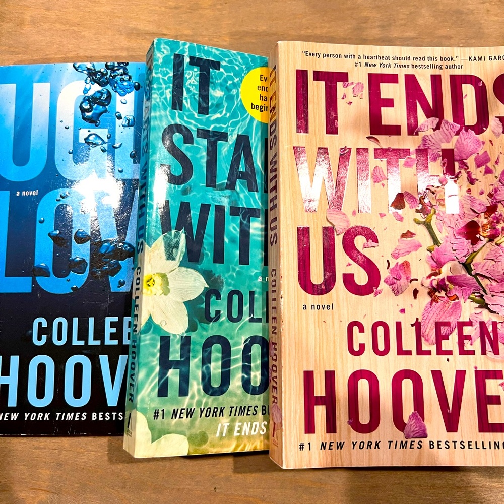 3 Colleen Hoover Books. Ugly Love, It Starts with Us and It Ends with Us!